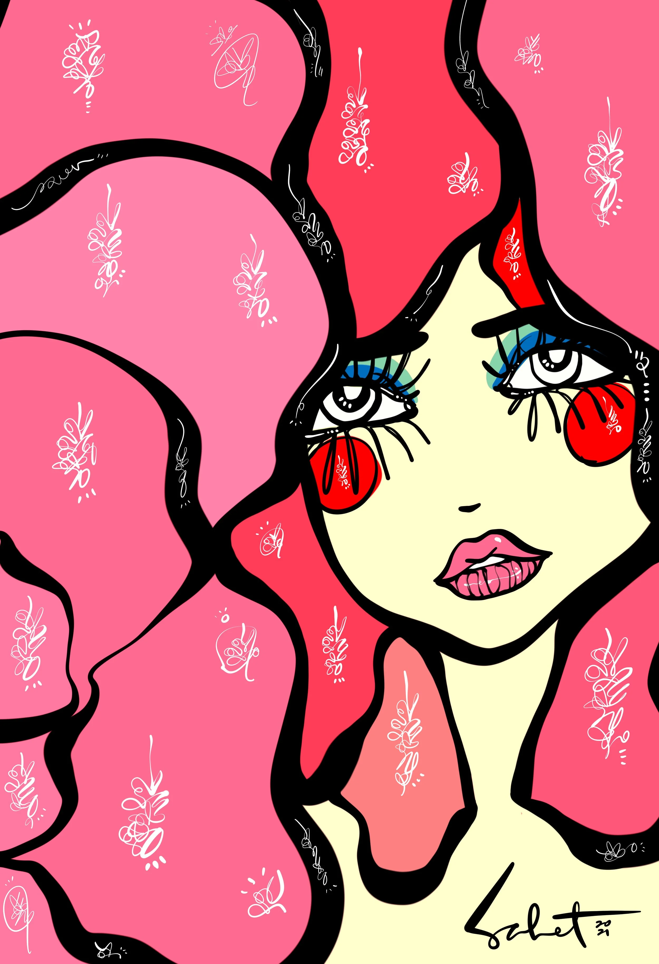 Bloom Frequency 2021 Sabet - 13" x 19" Limited Edition Hand Embelished Gicleè Signed by Sabet 2020