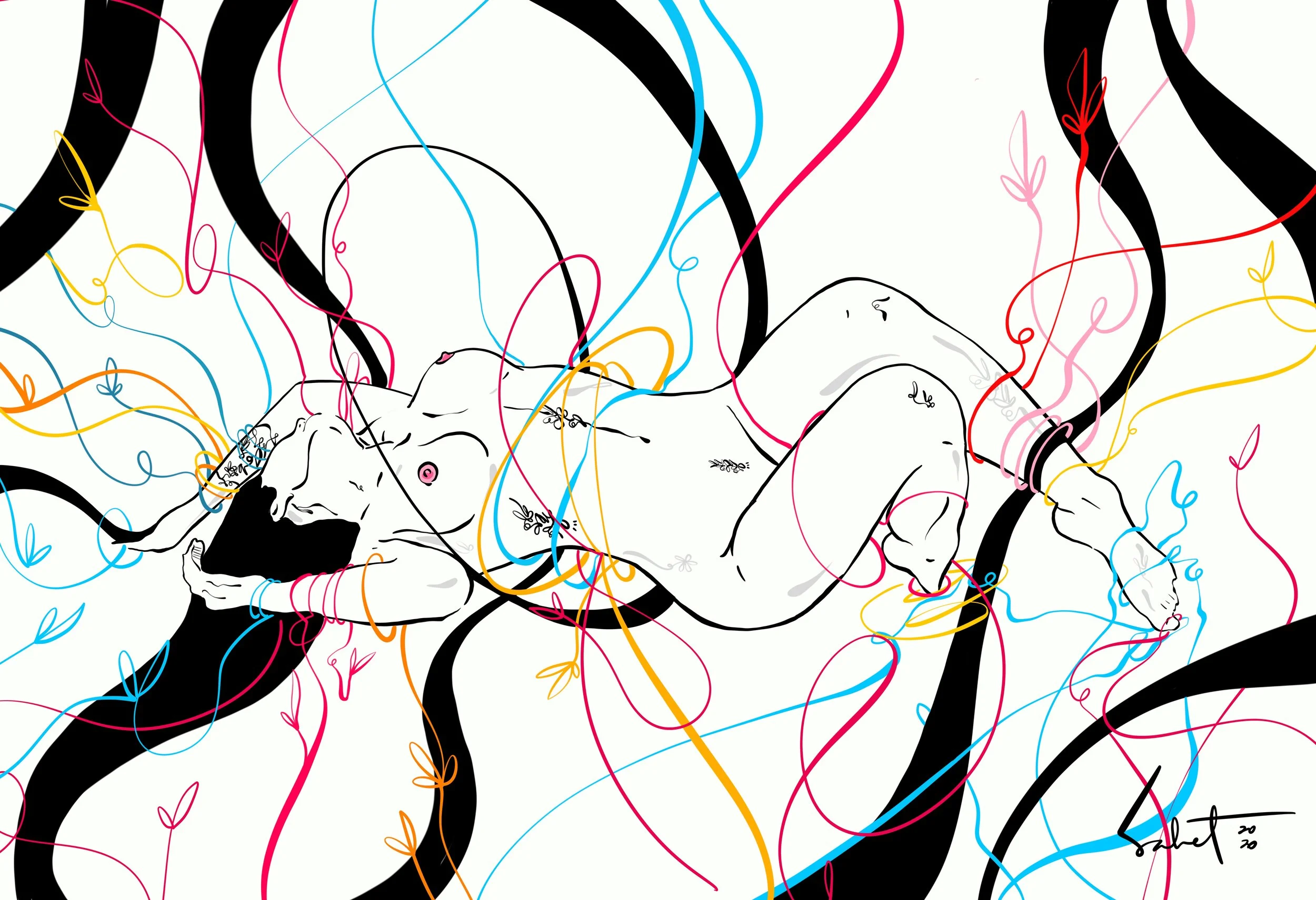 Jojo Love 2021 Sabet - 13" x 19" Limited Edition Hand Embelished Gicleè Signed by Sabet 2020