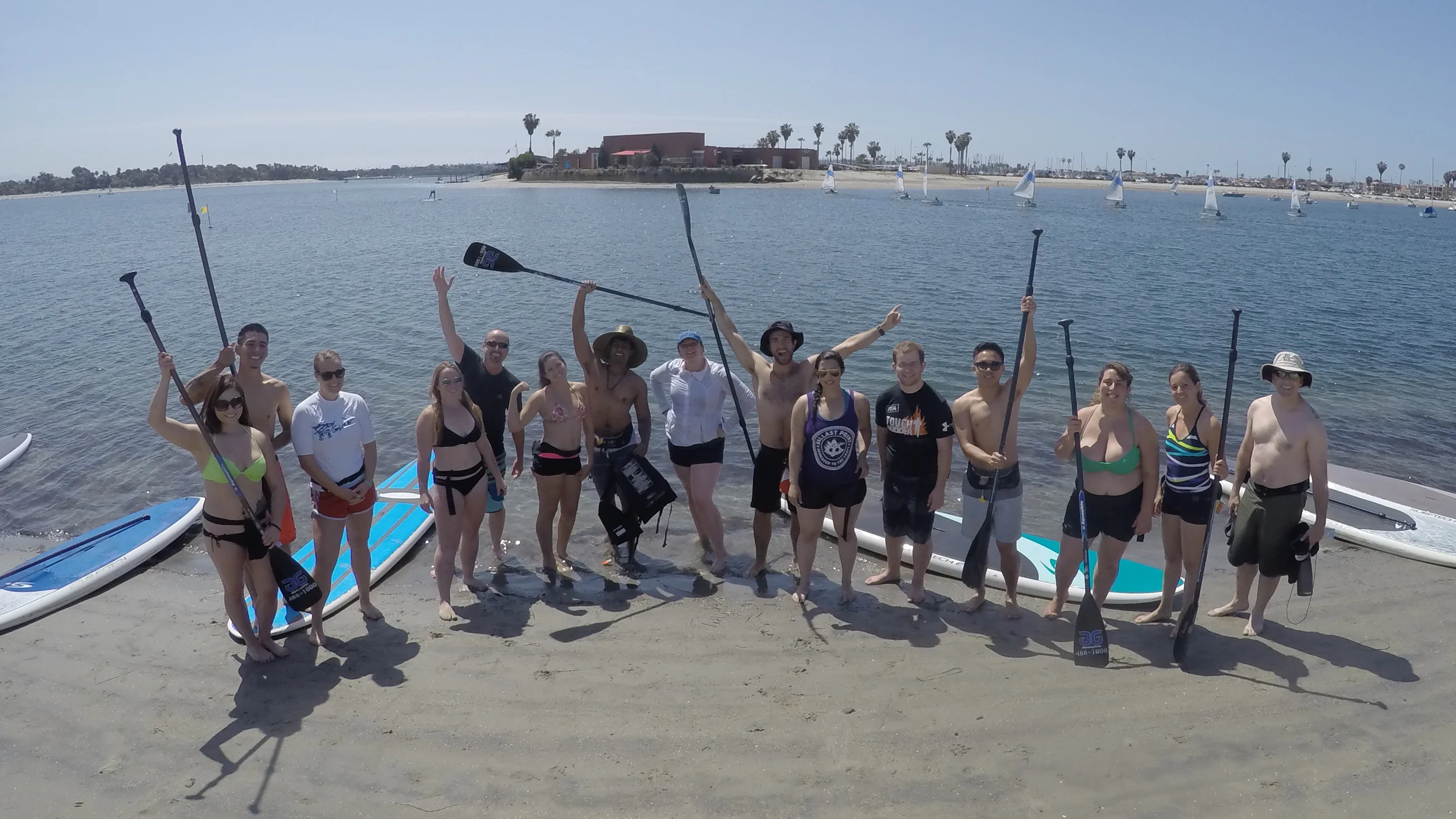 Stand Up Paddleboarding Flotilla on Mission Bay