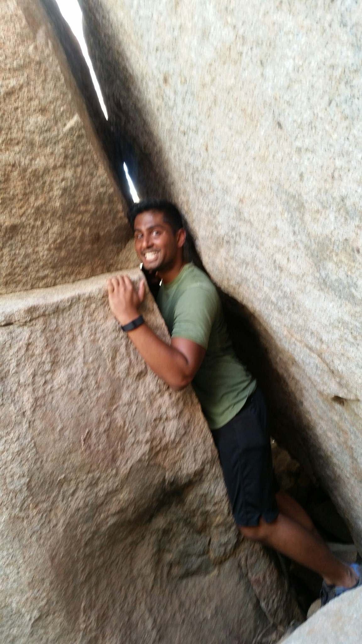 Squeezed between the rocks