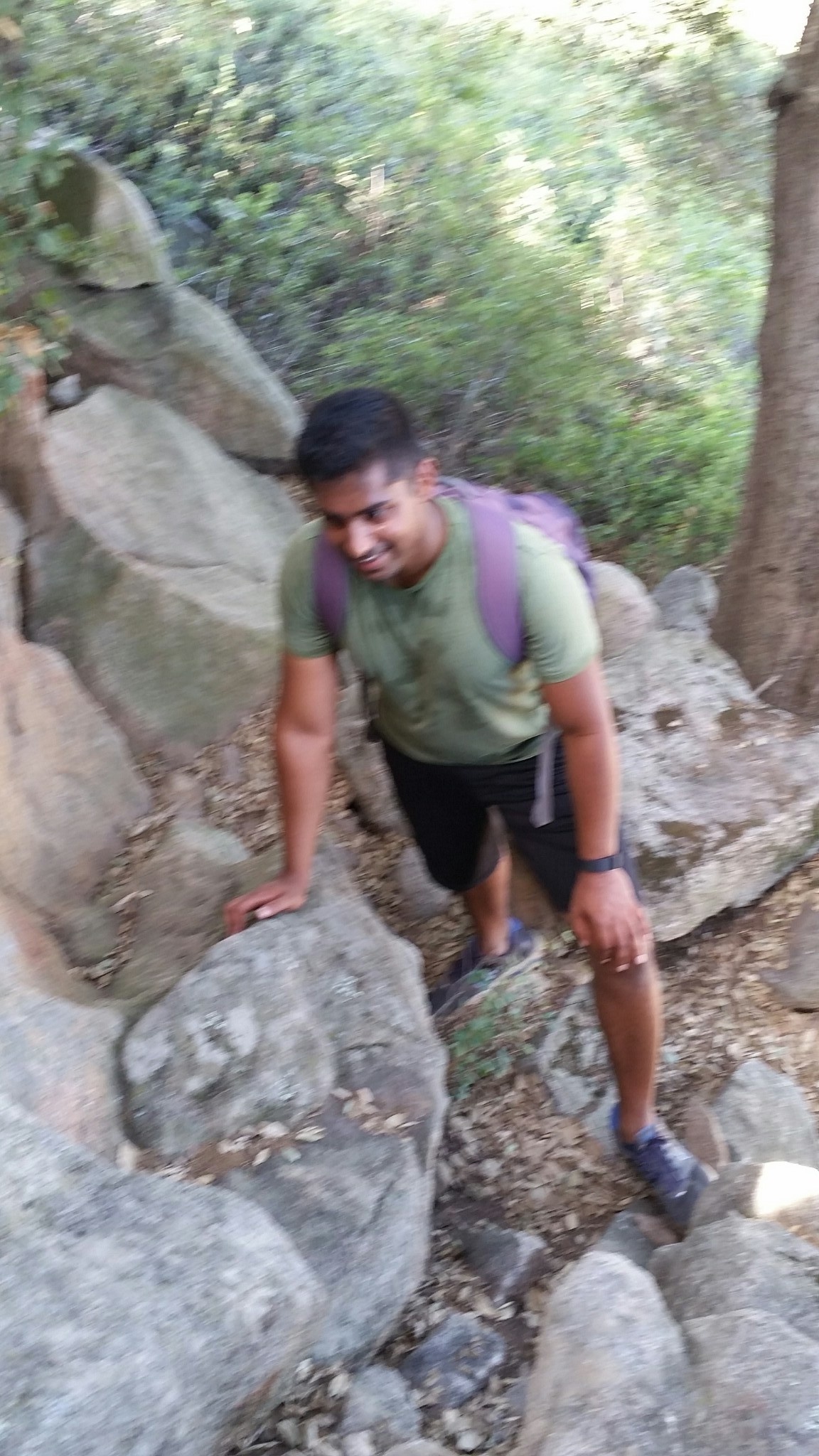 Personal trainer hiking Mt. Woodson