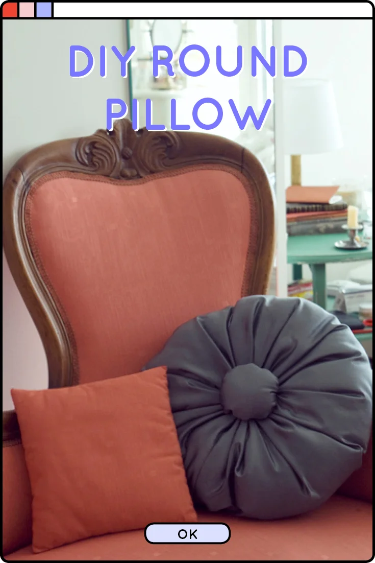 Learn to make a round, gathered pillow with this sewing tutorial. Includes instructions and formula to calculate fabric needs and pattern for any desired size!