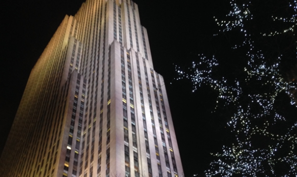 A lovely view of 30 Rock from the streets. Lots of cameras up in there!