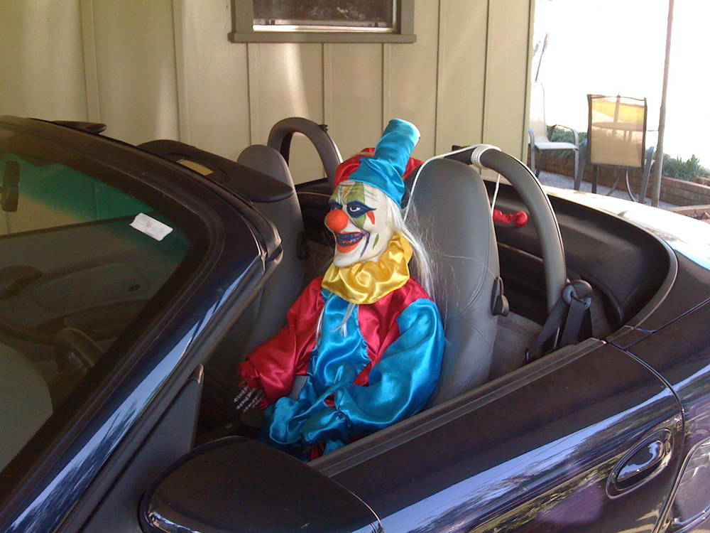There's some clown in my car!