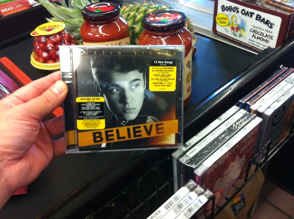 Justin Bieber CD at Whole Foods???