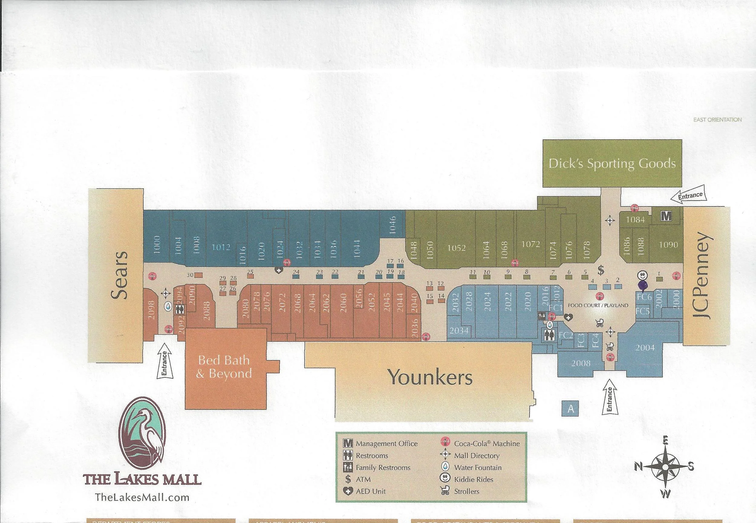 Look for us in the Food Court Play land area. Where the black dot is on the map above. We are next to Chuck E Cheeseentrance.