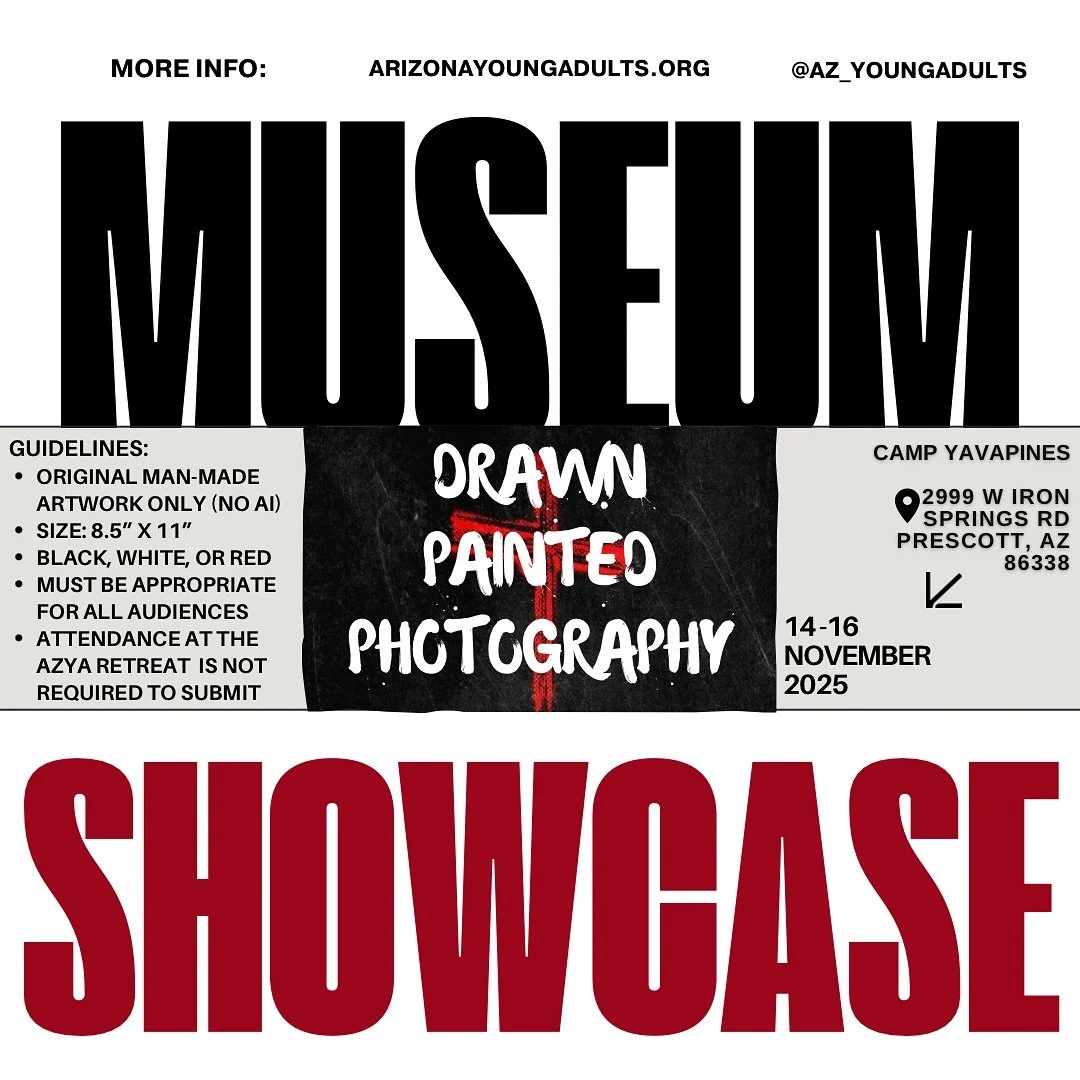 Young Adults Retreat: Art Submission Call!

We&rsquo;re collecting artwork from creative individuals like you! Whether you paint, draw, or take photos, WE want to see your talent! 🎨 📷 ✏️ 

Guidelines:
- Your piece can be a painting, drawing, or pho