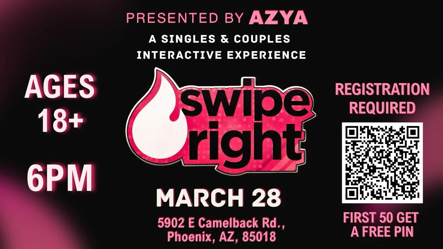 Swipe Right is THIS Saturday 👀🔥
March 28th, 6PM at Camelback SDA Church! 

Ages 18+
Registration is REQUIRED, so lock in your spot ASAP! 🫵🏼 You don&rsquo;t wanna miss this one, See You Soon! 💌
#registernow #swiperight #registration #azya #younga