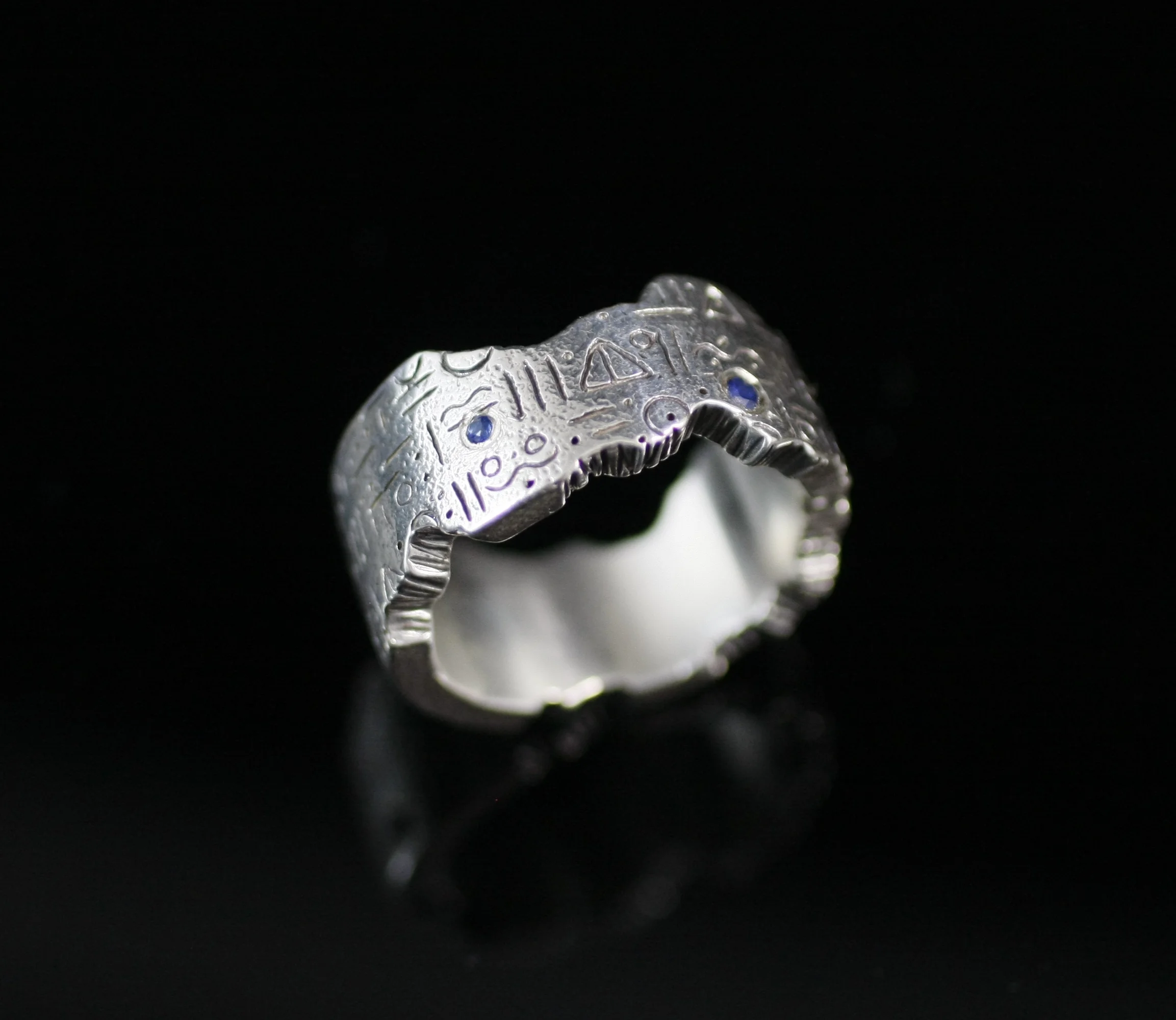  Sterling Silver, Saphires 