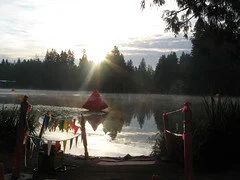 Swim exit to T1, Beaver Lake Tri 2010