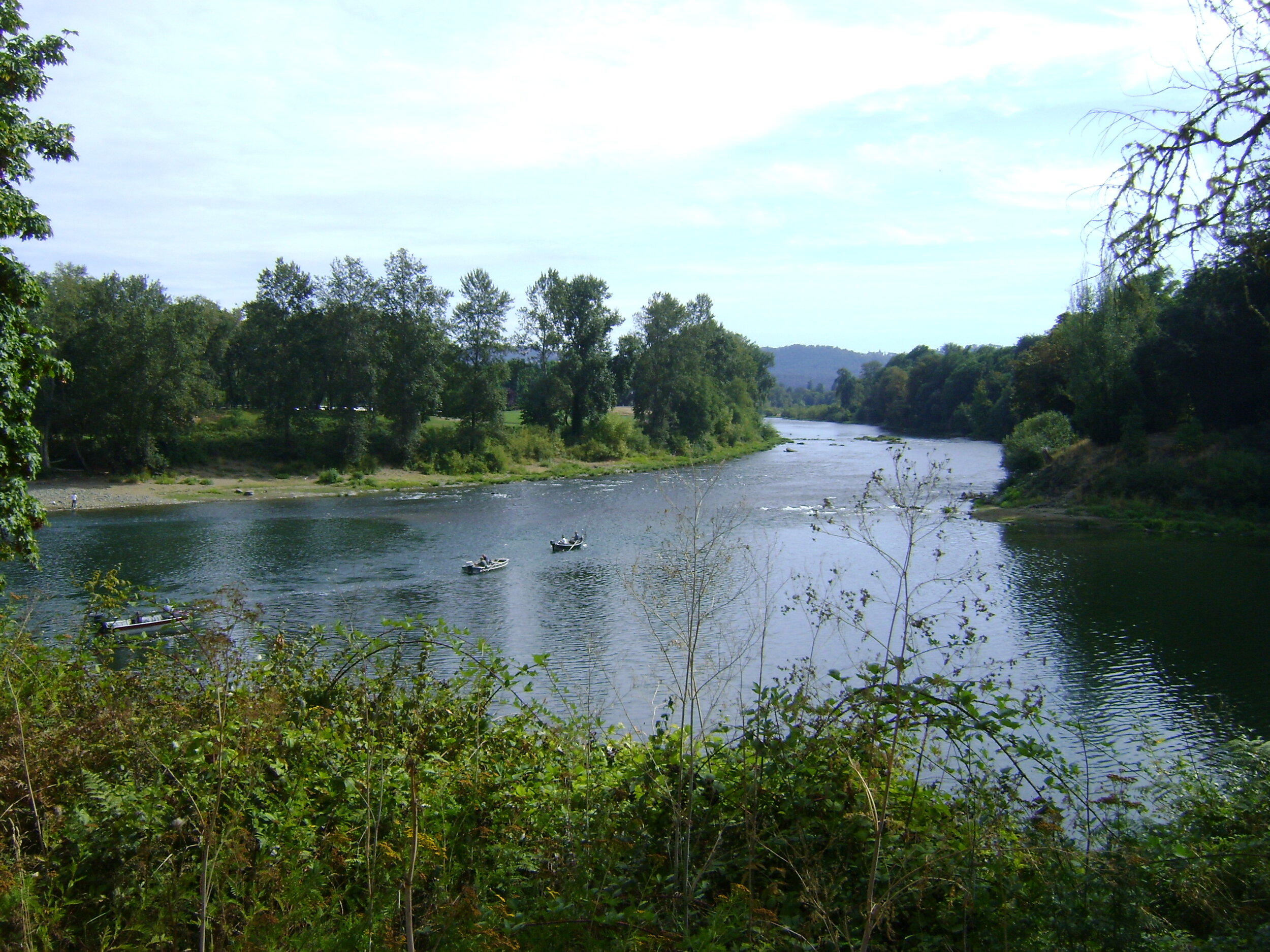 Looking across the river at River Forks Park, the confluence of the North and South forks of the Umpqua River, the location of many family outings. 