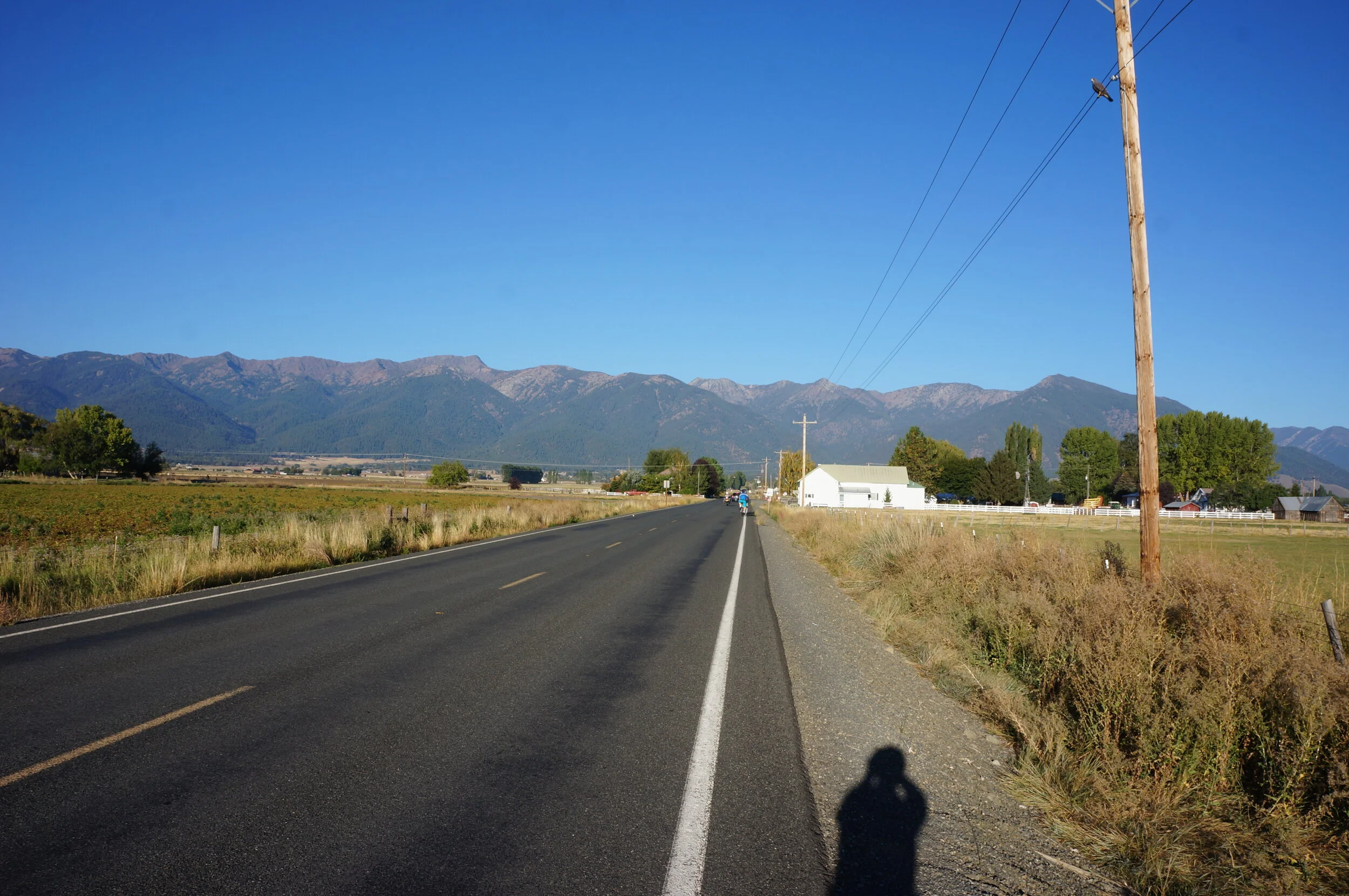  Day 1: Out on the optional loop north of Baker City, Oregon. Notice the hawk on the power line? 