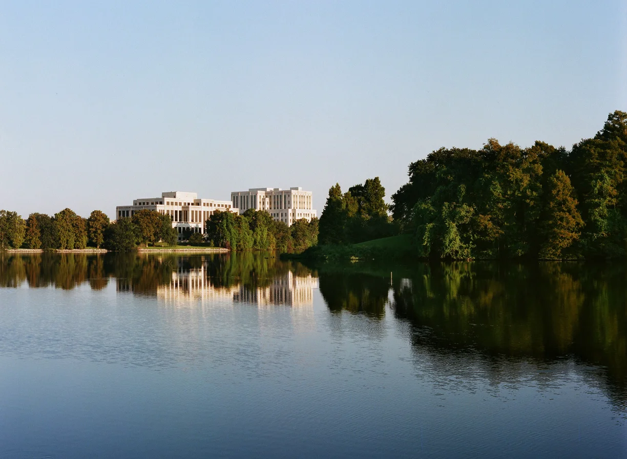 Reflection off Water_White Buildings downtown Baton Rouge_web.jpg