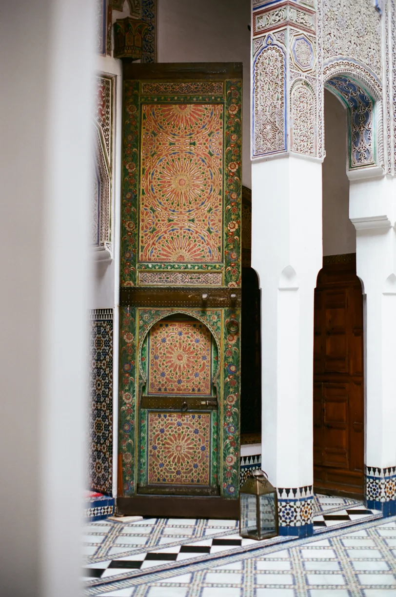 Door at Dar Saffarine_Tiled Floor and Pillars_Fez_web.jpg