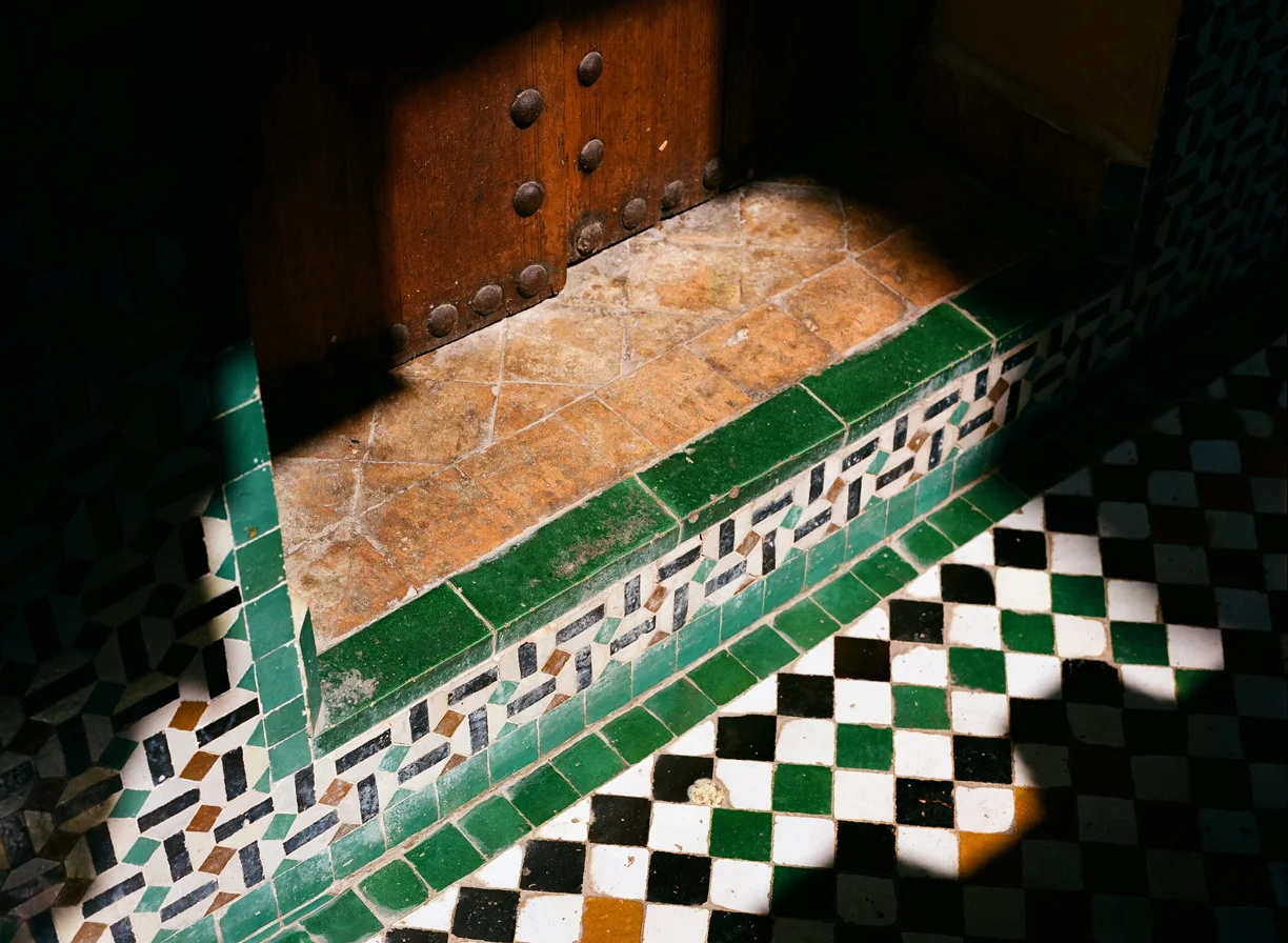 Green Tile Floor and Ledge to Doorway_Mederssa El Bouanania_Fez Medina_web.jpg