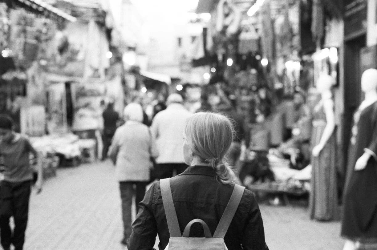 Back of Allison while walking in Marrakech medina_web.jpg