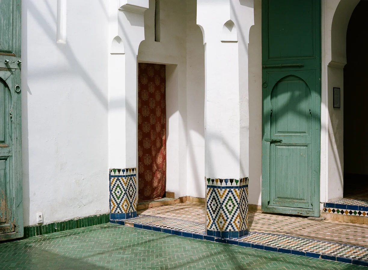 Courtyard with green tile at museum_Light shadows_Marrakech_web.jpg