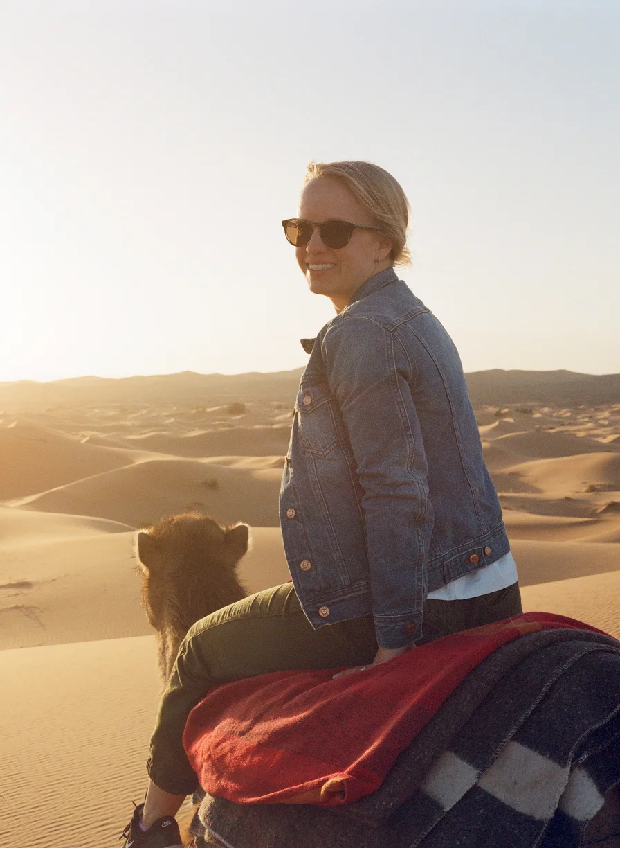 Allison Smiling on Camel at Sunset_web.jpg