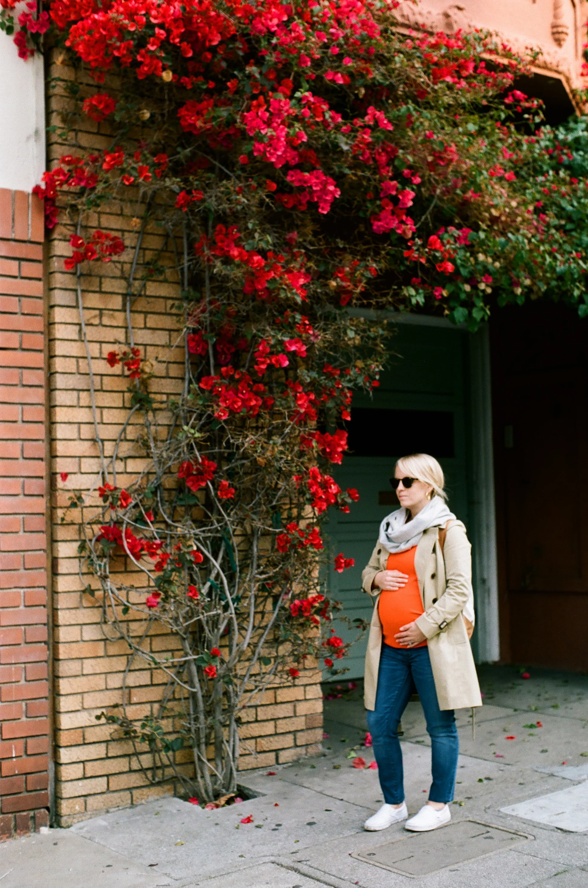 Allison and Baby Bump with Bougainvillea_San Fran.jpg