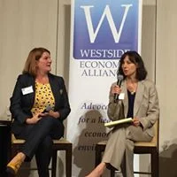 Mariia Zimmerm and Lorelei-Juntunen of ECO Northwest discuss intersection of housing and transportation at the WEA 2018 Fall Forum (Source: WEA)