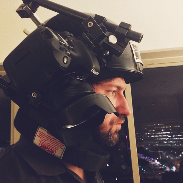 Testing a helmet-cam in LA.