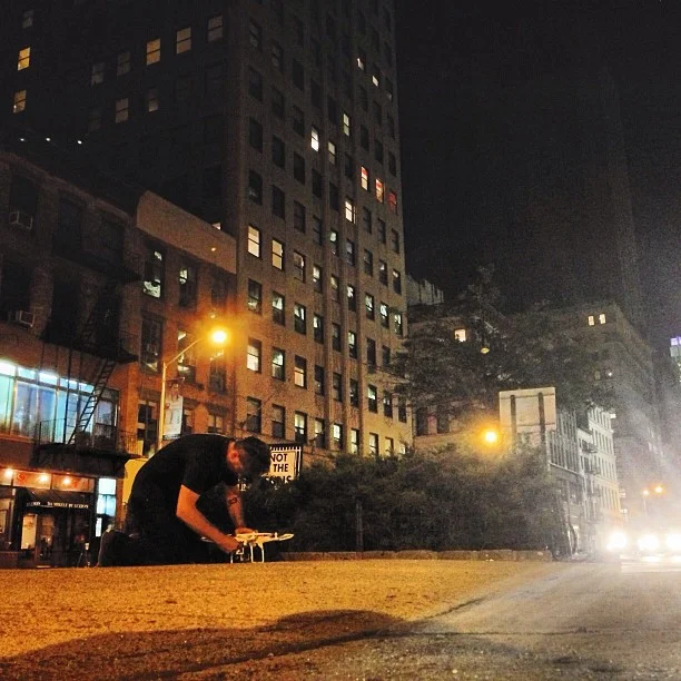 Trying to get a strong GPS signal in NYC. © Kristin Sloan 