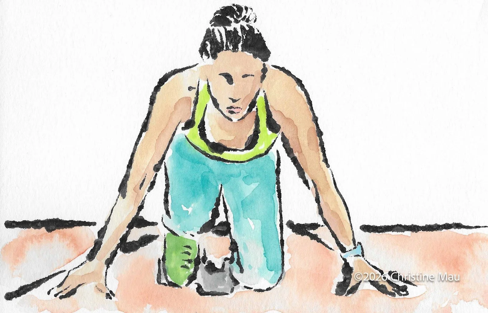 Runner for Nano cover art. Blotted line mono print and watercolor.