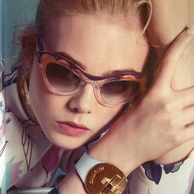 She was made for Mui Mui. Taking some inspiration on desaturated colors and retro hair from #ellefanning and #muimui today.