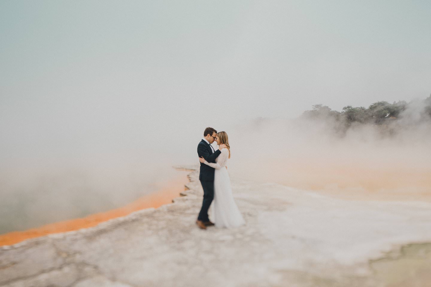 Wedding photos at Champagne Pool, Wai O Tapu Rotorua New Zealand