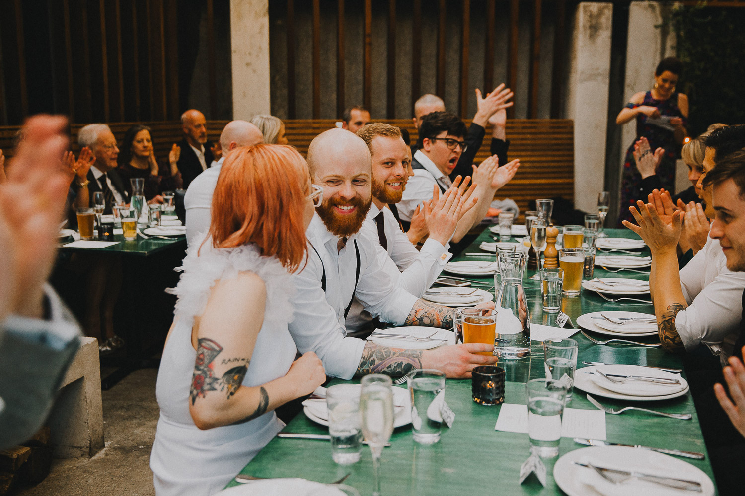 Relaxed laid back wedding reception