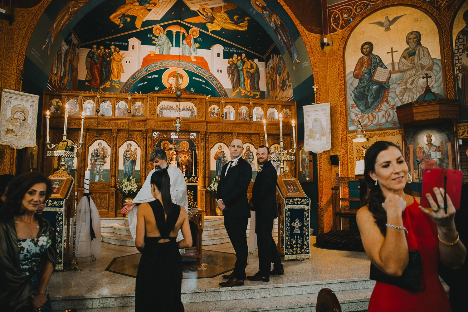 Groom waiting at the altar