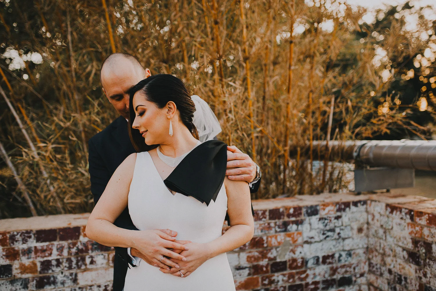 Wedding photos at sunset