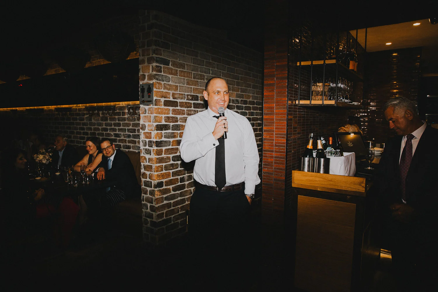 Wedding speeches at night