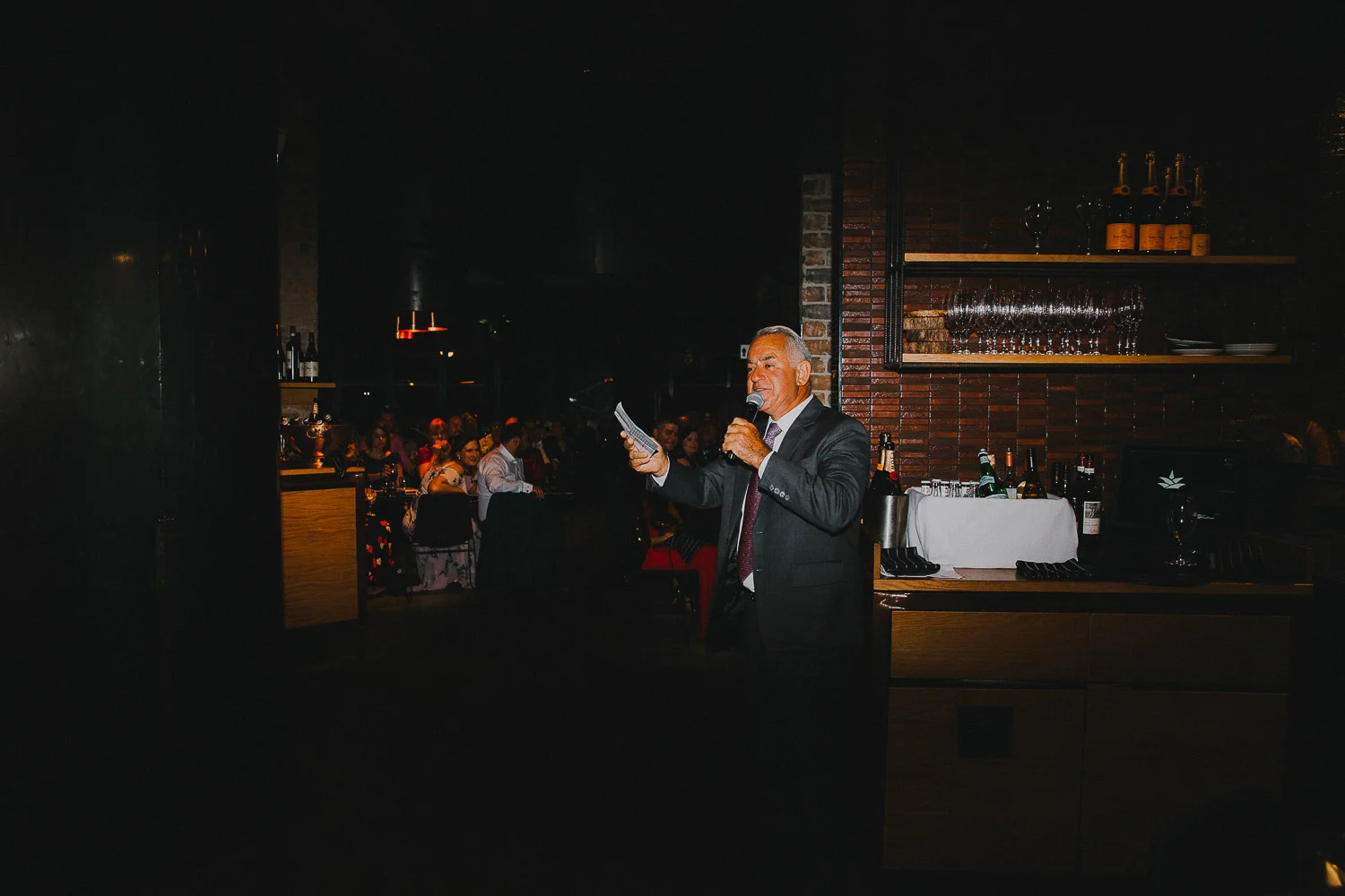 Flash photography for wedding speeches