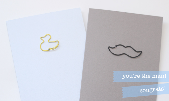 you are the man & little yellow duckie paper clip cards - BITA