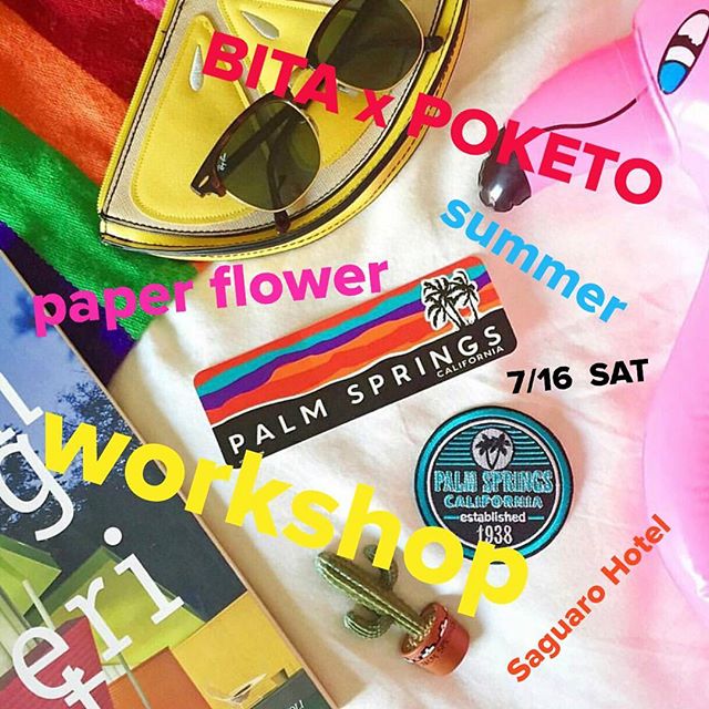 It's Monday...
Let's start it right by planning for a little summer getaway 😂 
@bloomsintheair x @poketo 
paper flower workshop in palm springs. 🤗@thesaguarops offering awesome rates for the students. Don't miss out on free morning yoga session 🙌?
