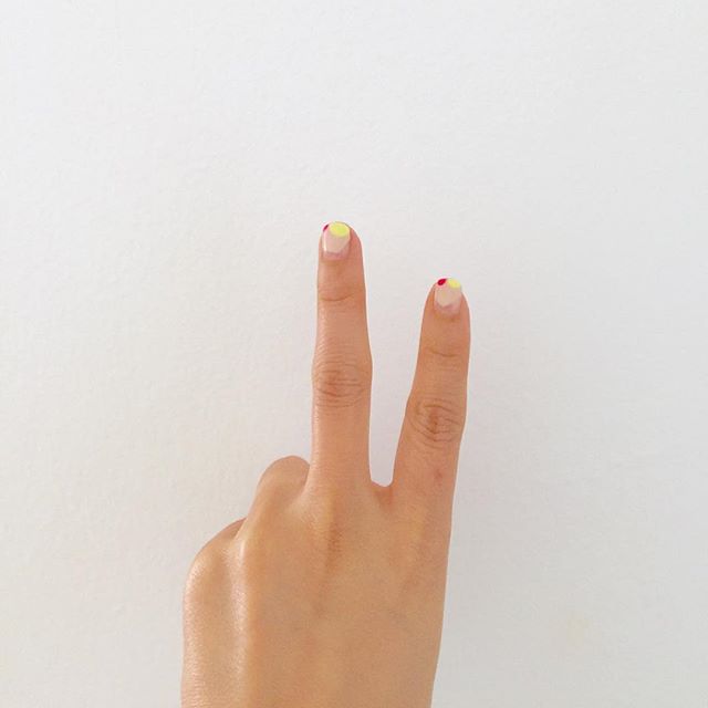 So ready to take on the hot weekend with neon accented nails. TGIF! #nailart #latestobsession #hotweekend #neonnails #readyforweekend