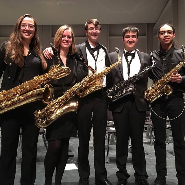 Our symphonic band saxophones helped put on a great concert tonight! Great job you guys! 🎷😁