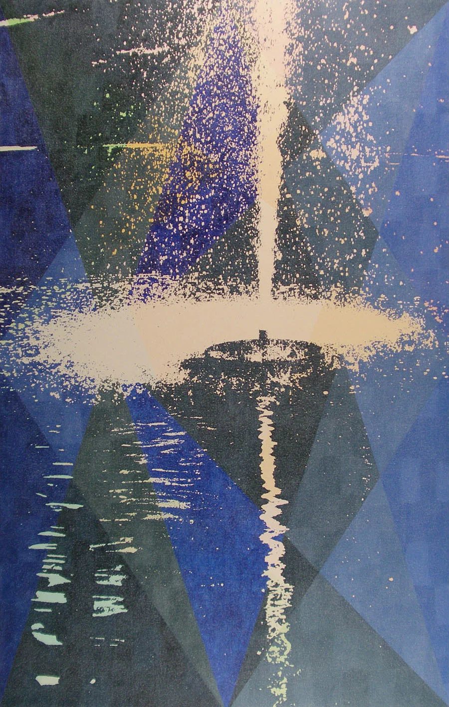 Static Image Painting/ Blue/ Fountain/ Moose Jaw