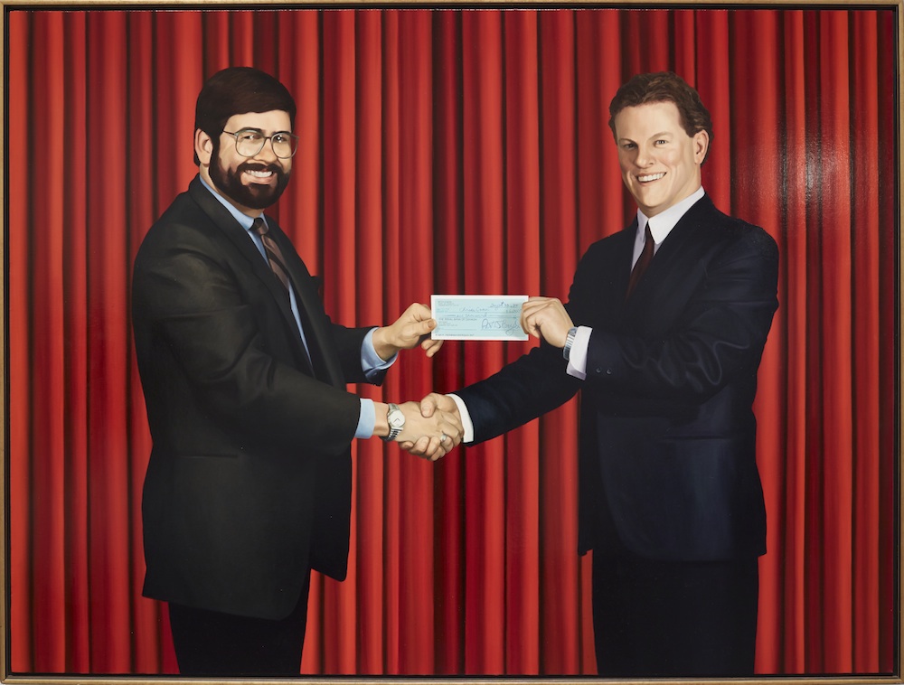 Chris Cran, Self-Portrait Accepting a Cheque for the Commission of This Painting, 1988. University of Lethbridge Art Collection. Gift of Peter D. Boyd, 1995. Photo M.N. Hutchinson. Organized by the National Gallery of Canada and the Art Gallery of Alberta as part of the NGC@AGA exhibition series, with the generous collaboration of the Southern Alberta Art Gallery.