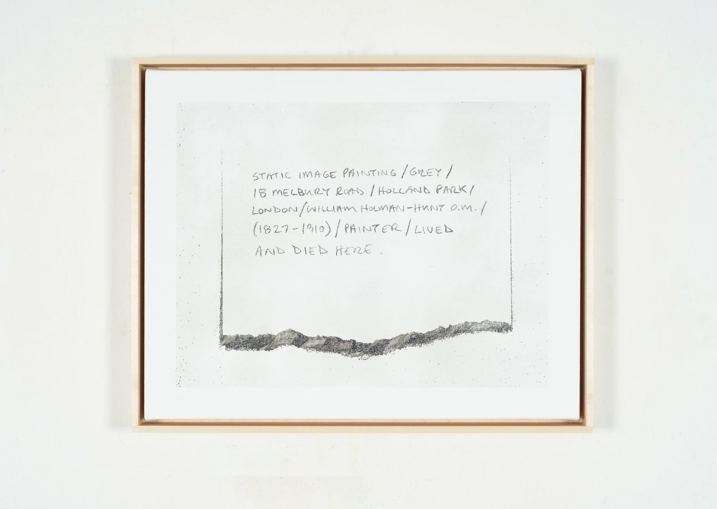 Static Image Painting/Grey/Title For A Painting I Couldn't Make/Written In Pencil/Torn Paper/Studio Wall/Two