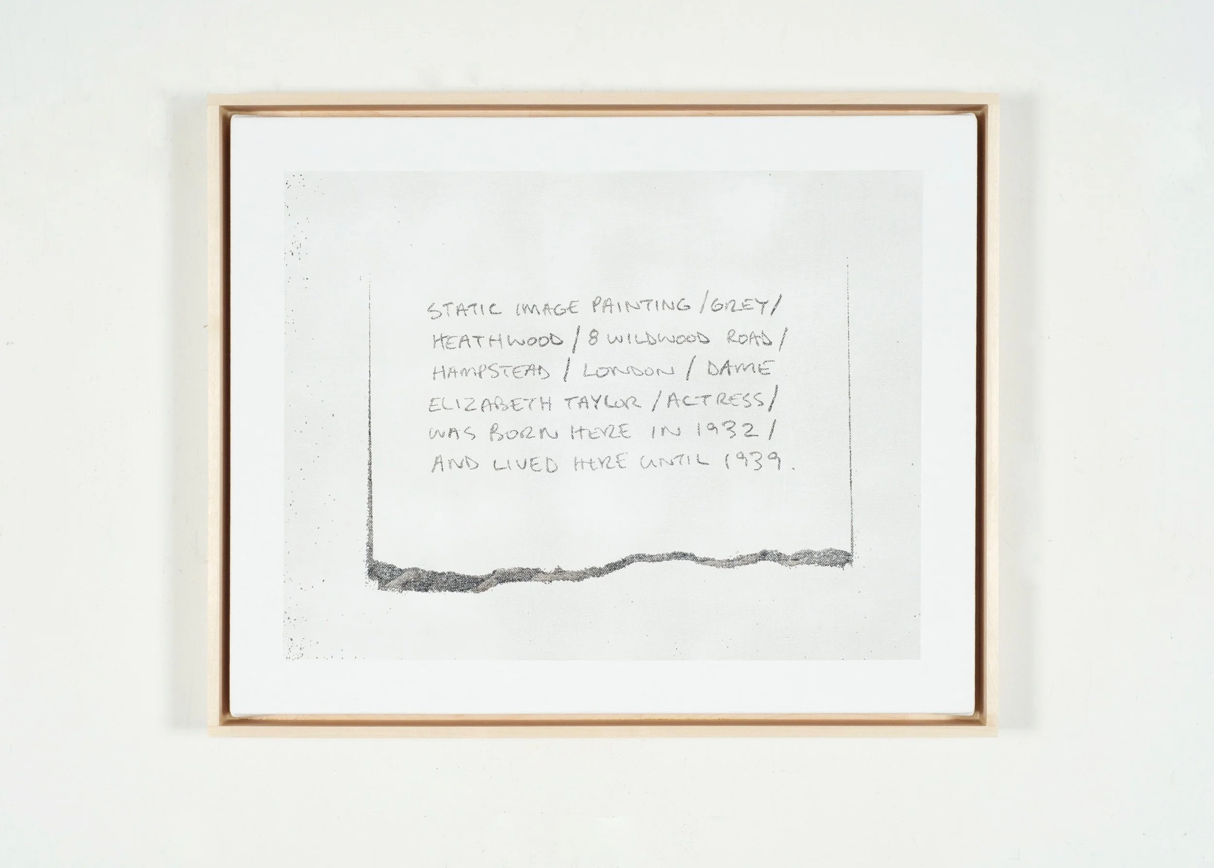 Static Image Painting/Grey/Title For A Painting I Couldn't Make/Written In Pencil/Torn Paper/Studio Wall/Three.