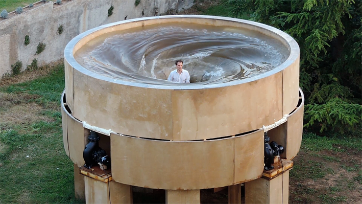 Film still of Vortex installation at Aix en Provence, France