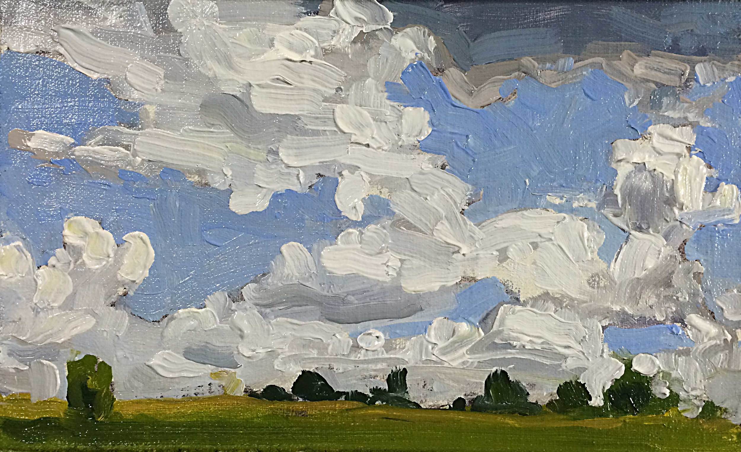 Clouds Over Yasgur's Oil on linen panel 6 x 4