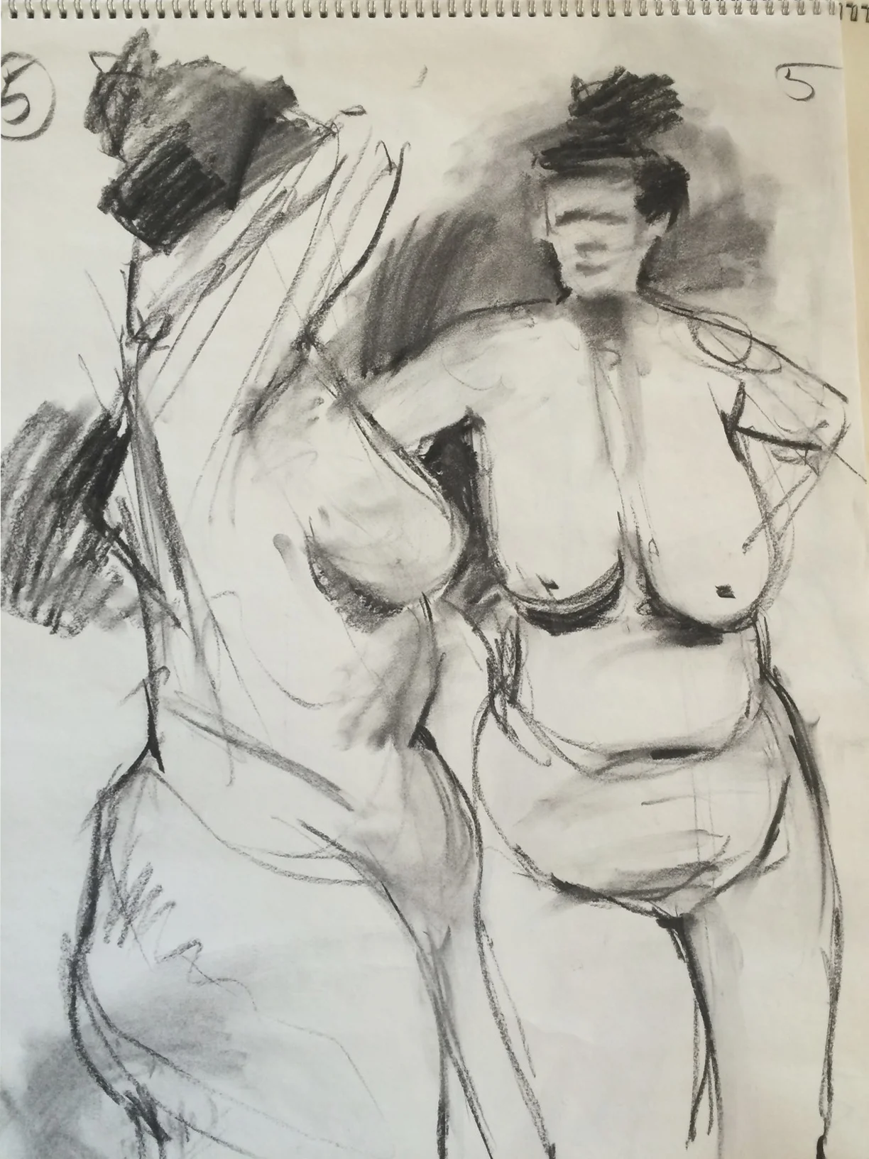 2 five minute charcoal sketches