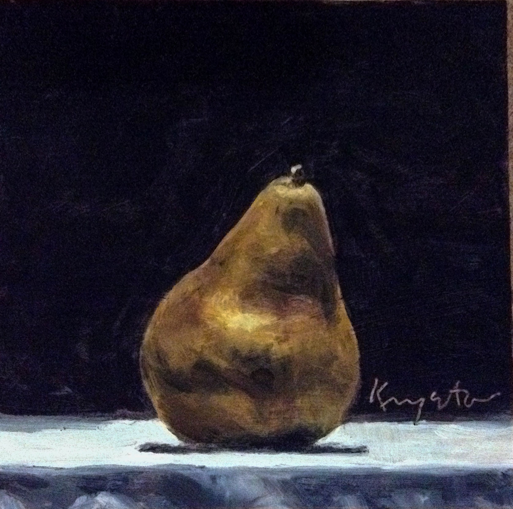 Rustic Pear 6 x 6 oil on panel