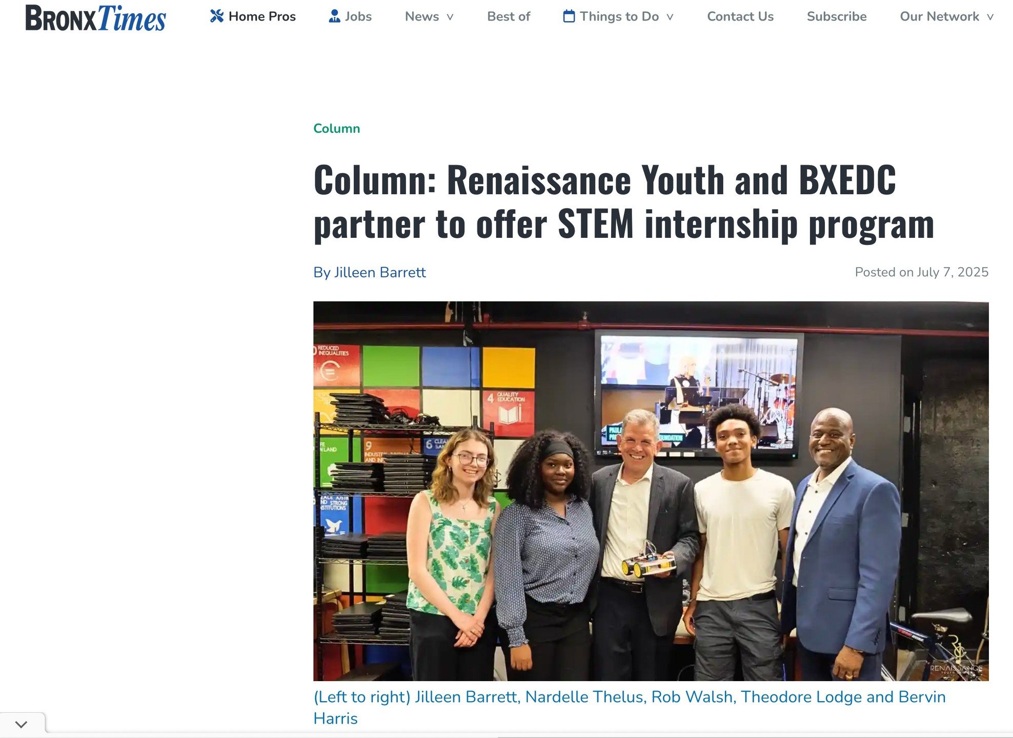 Exciting news! Did you catch the article about our partnership with @bxedc to bring STEM interns to our center this summer? A big thank you to @bronxtimes for the great coverage! Check out the full article on BronxTimes.
@rwwalsh1
#STEM #STEAM #rena