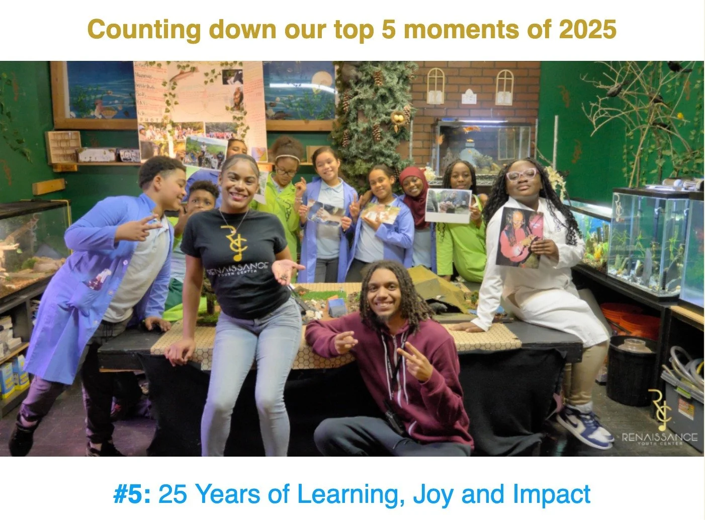Join us as we countdown our Top 5 moments of 2025. 
#5: 25 years of Learning, Joy, and Impact.
Against all odds, Renaissance Youth Center has stood as a home for South Bronx youth — helping tens of thousands find their voice, purpose, and com