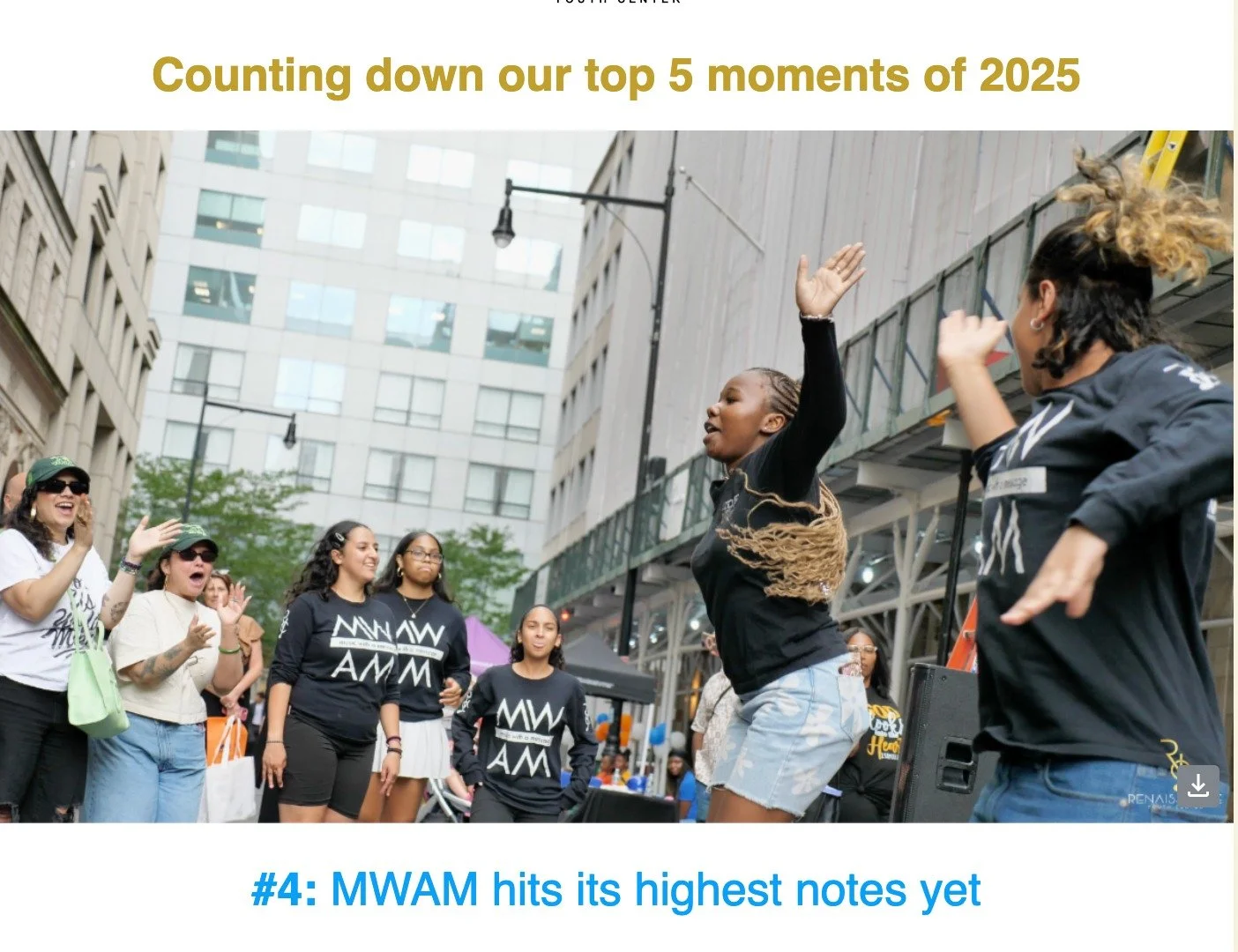 We&rsquo;re counting down our Top 5 moments of 2025 &mdash; you don&rsquo;t want to miss this!

#4: MWAM hits its highest notes yet.

Our Music With a Message band has performed everywhere from Carnegie Hall to The Apollo, wowing audiences year after