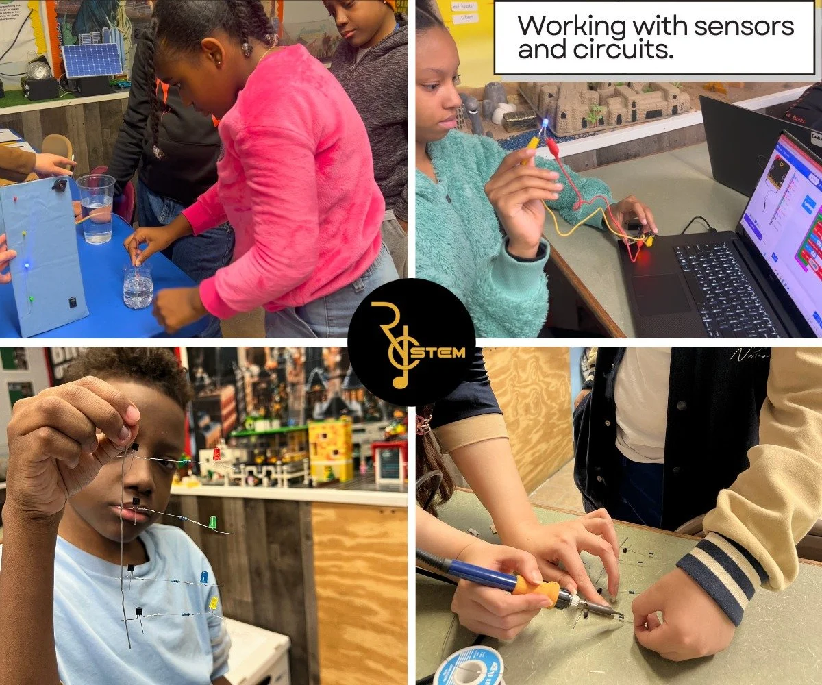 Have you checked out our FREE Saturday Coding and Codebotics classes? 

Our Saturday Beginner Coding students have been diving into circuits and sensors, creating hands-on projects designed to solve real community challenges&mdash;like building a wat